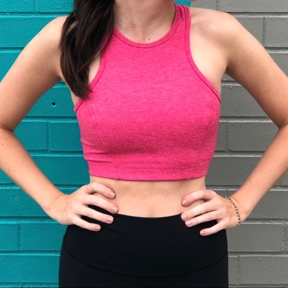 Outdoor Voices Flamingo Athena Crop Top